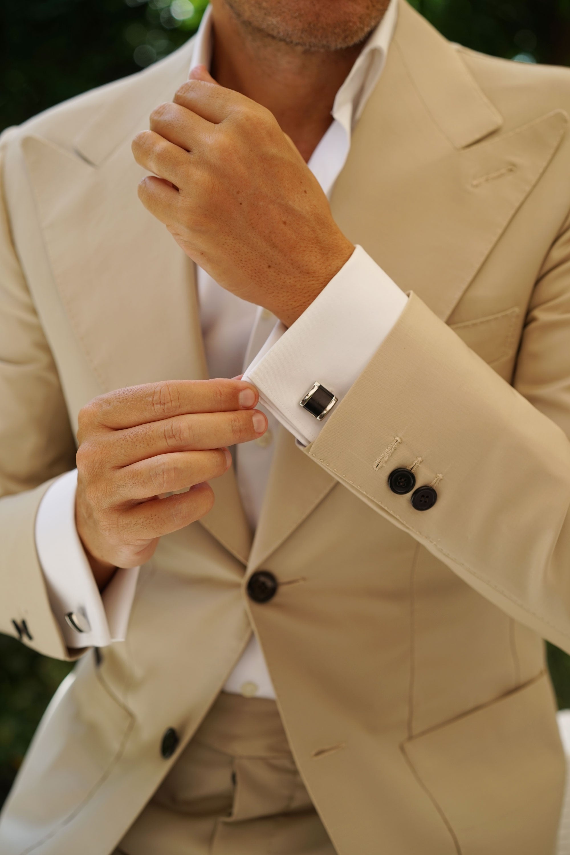 George the III Black Stripe Cufflinks