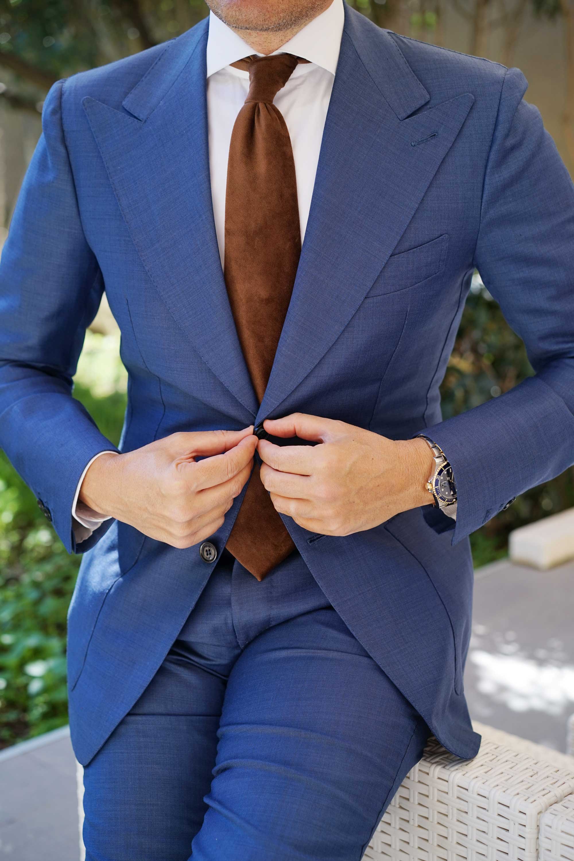 Dark Brown Velvet Necktie