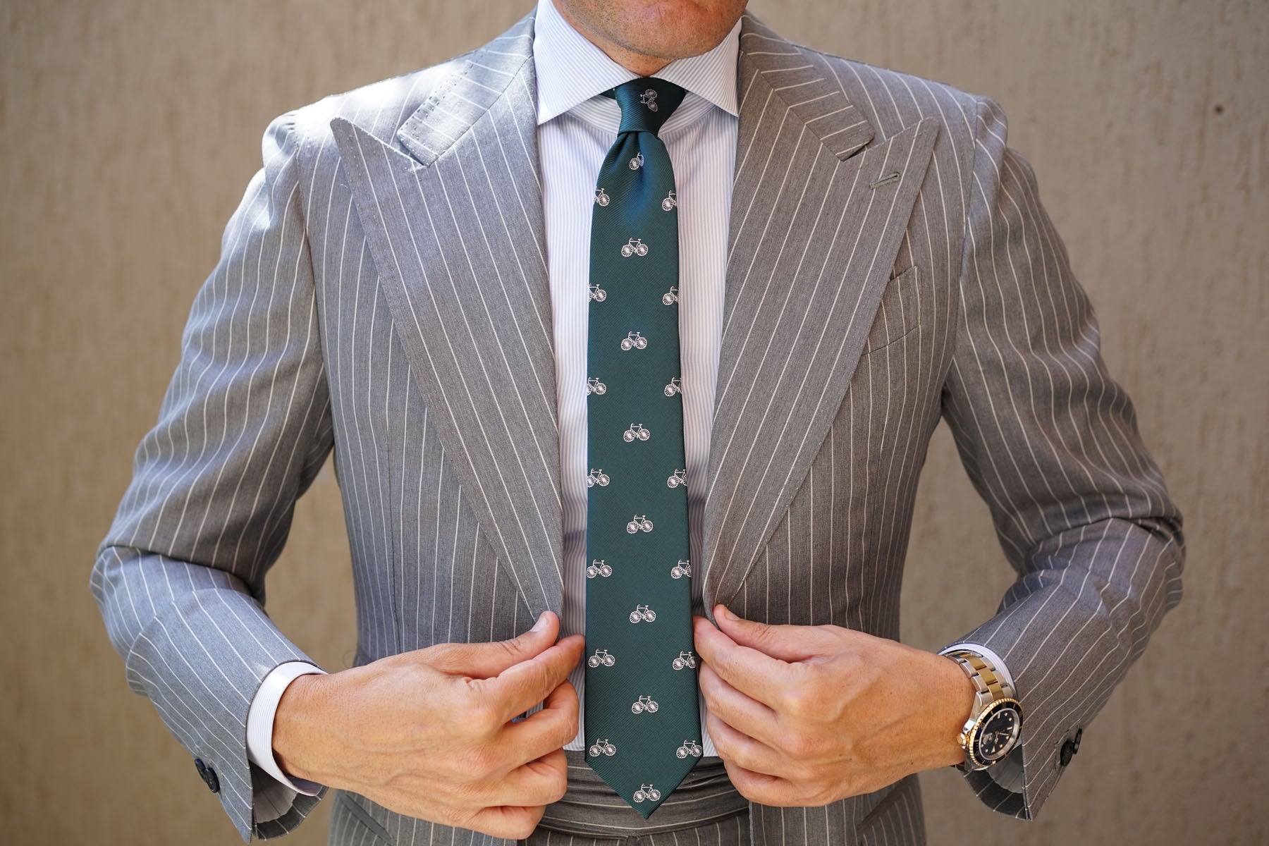 Dark Green French Bicycle Skinny Tie