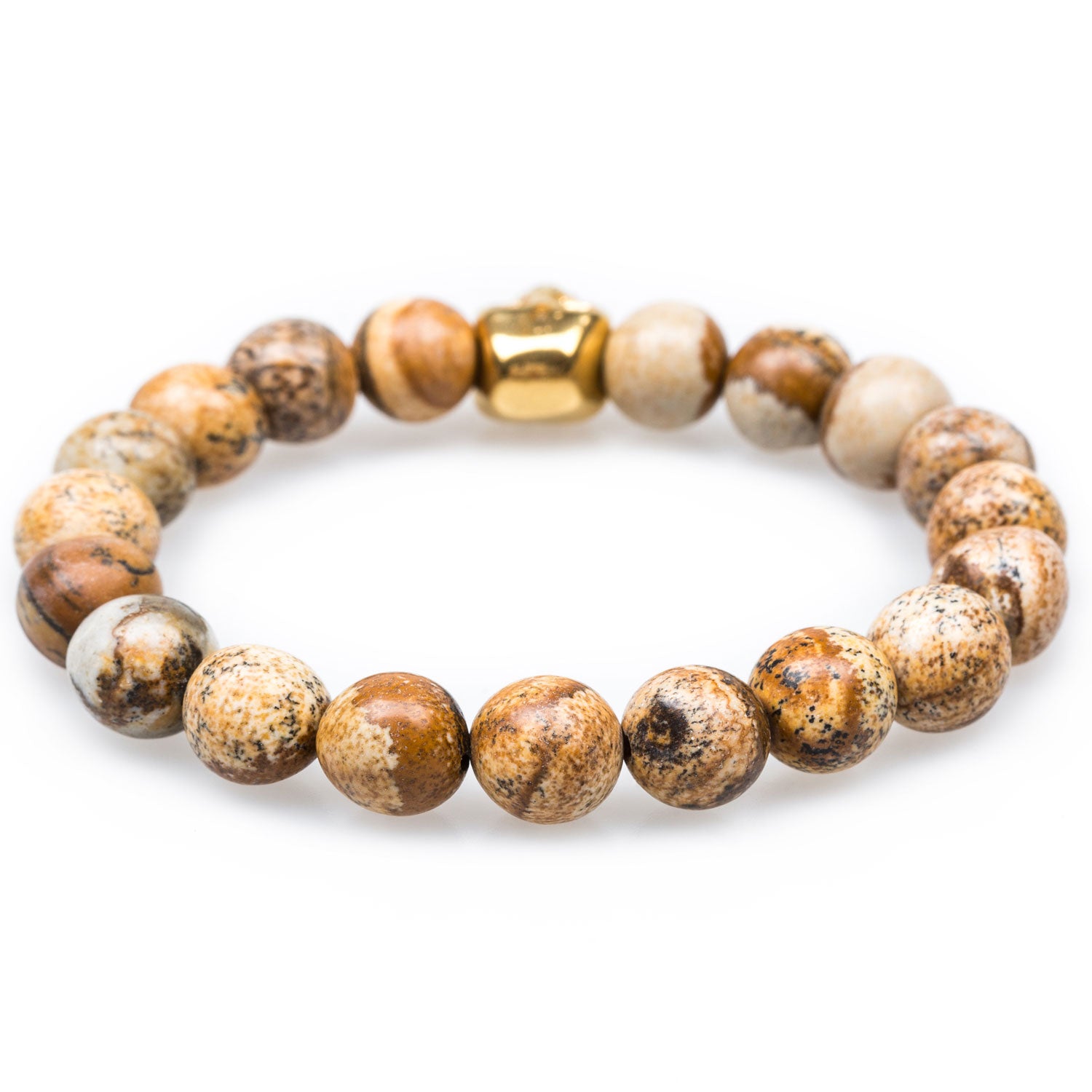 Yellow Agate Desert Gold Skull Bracelet