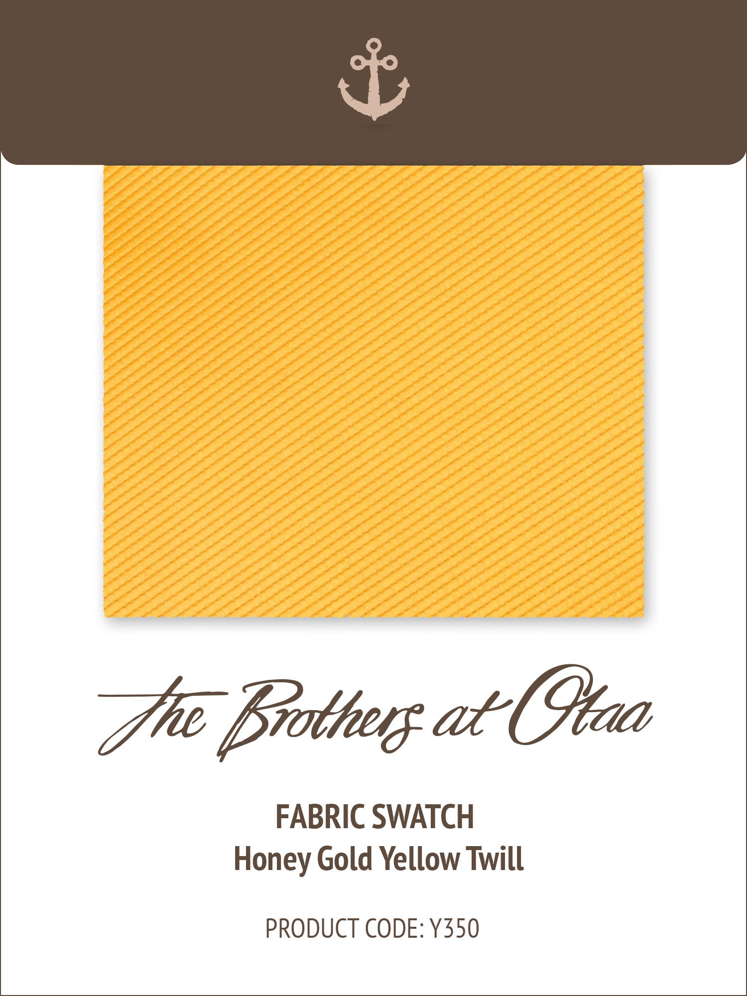 Fabric Swatch (Y350) - Honey Gold Yellow Twill