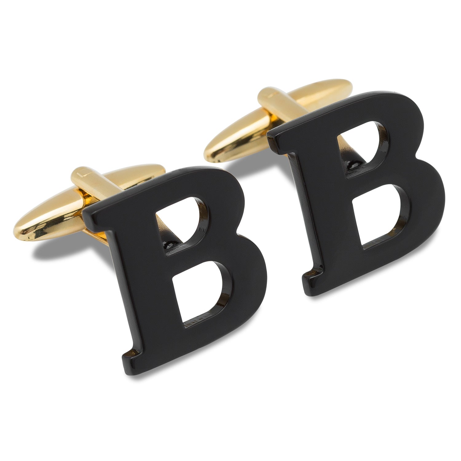 Black And Gold Letter B Cufflinks