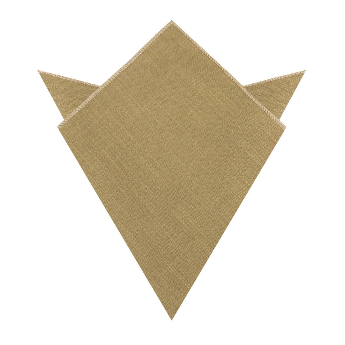 Dark Khaki Tan Linen Pocket Square