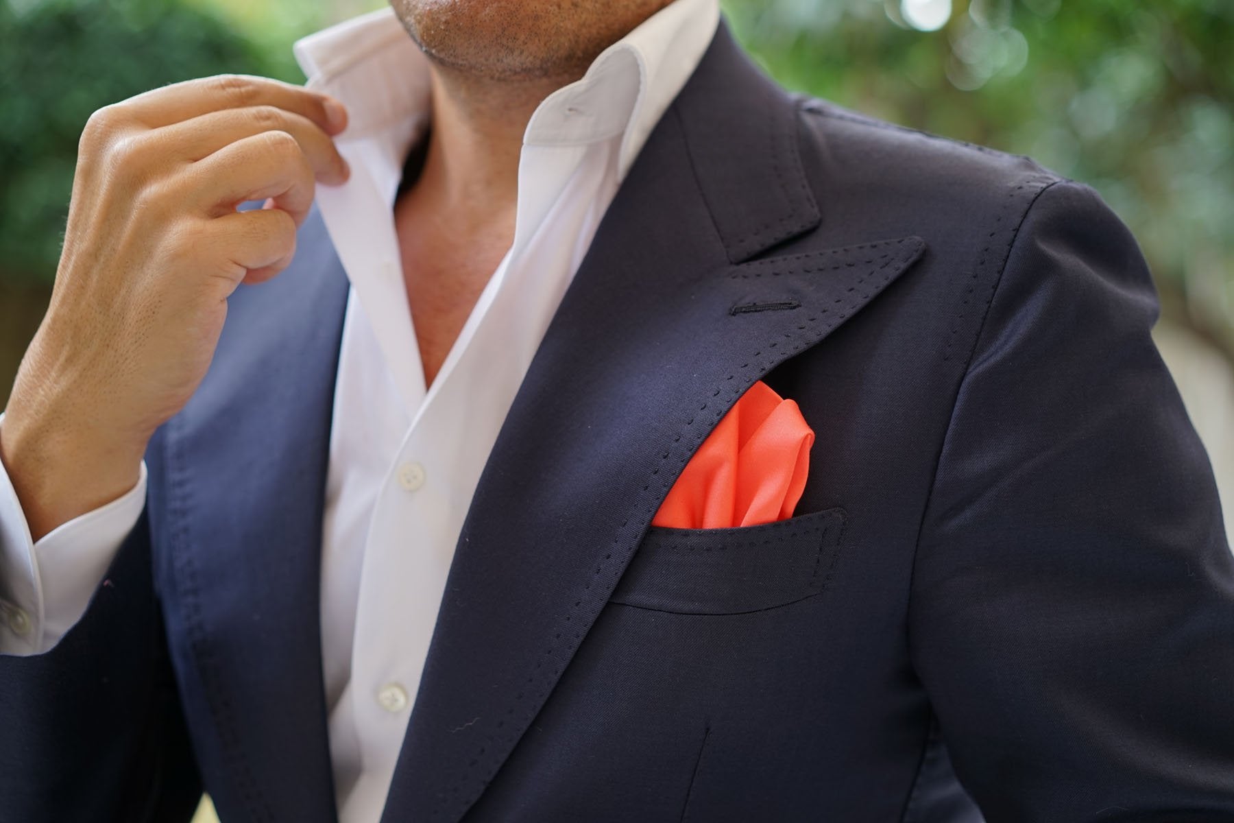 Coral Pink Cotton Pocket Square