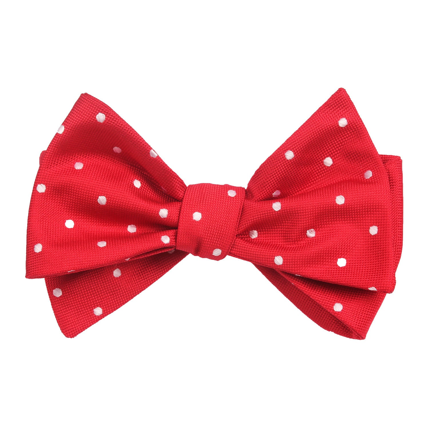 Red with White Polka Dots Self Tie Bow Tie