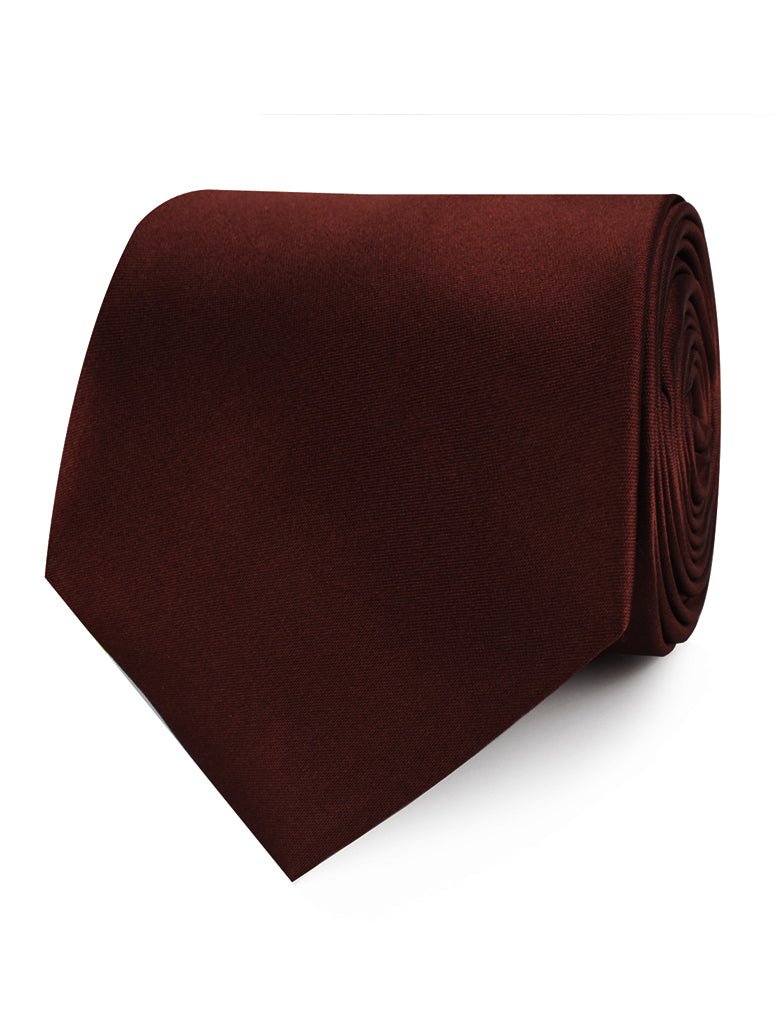 Cocoa Brown Satin Necktie