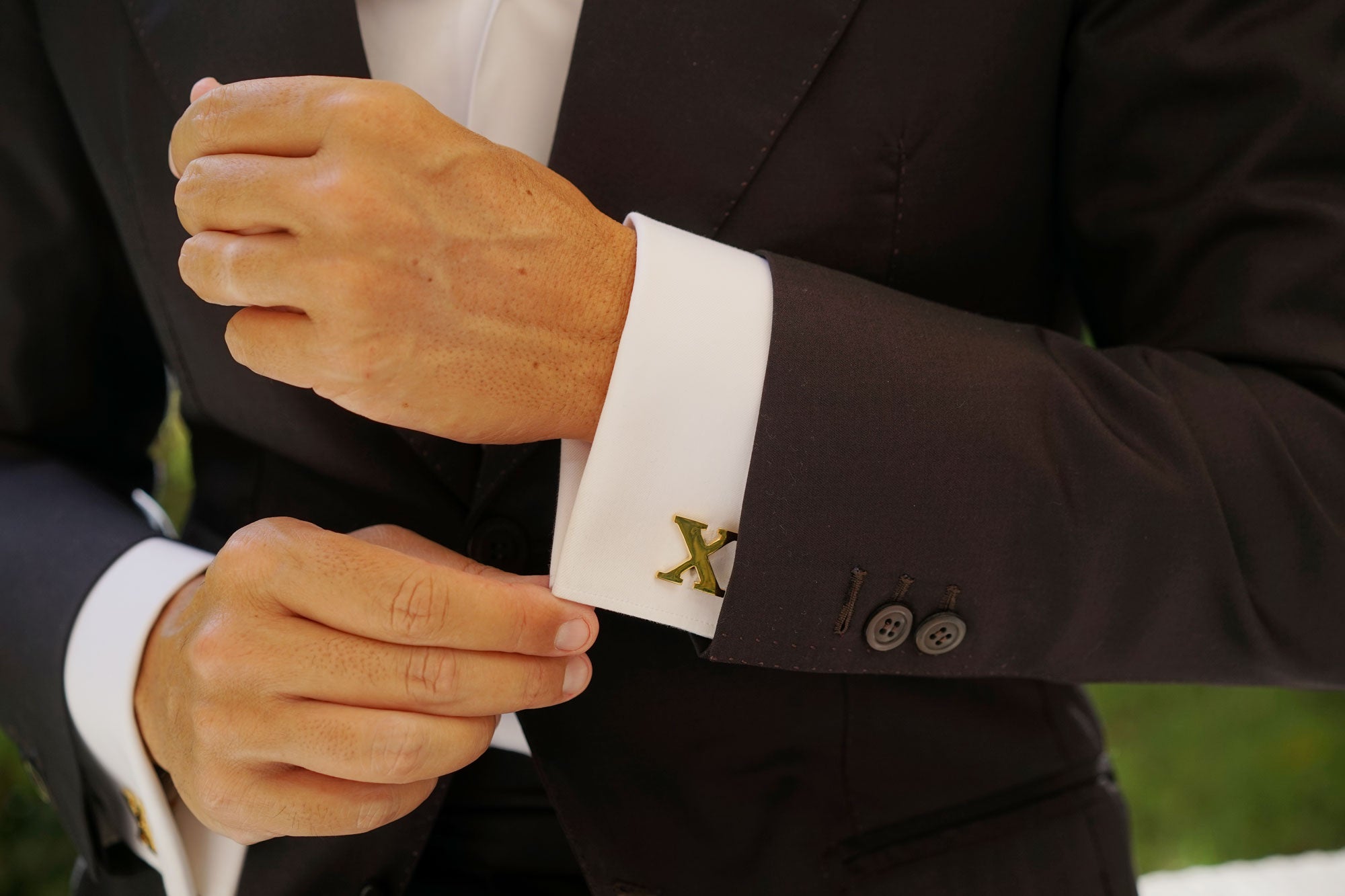 Letter X Gold Cufflinks