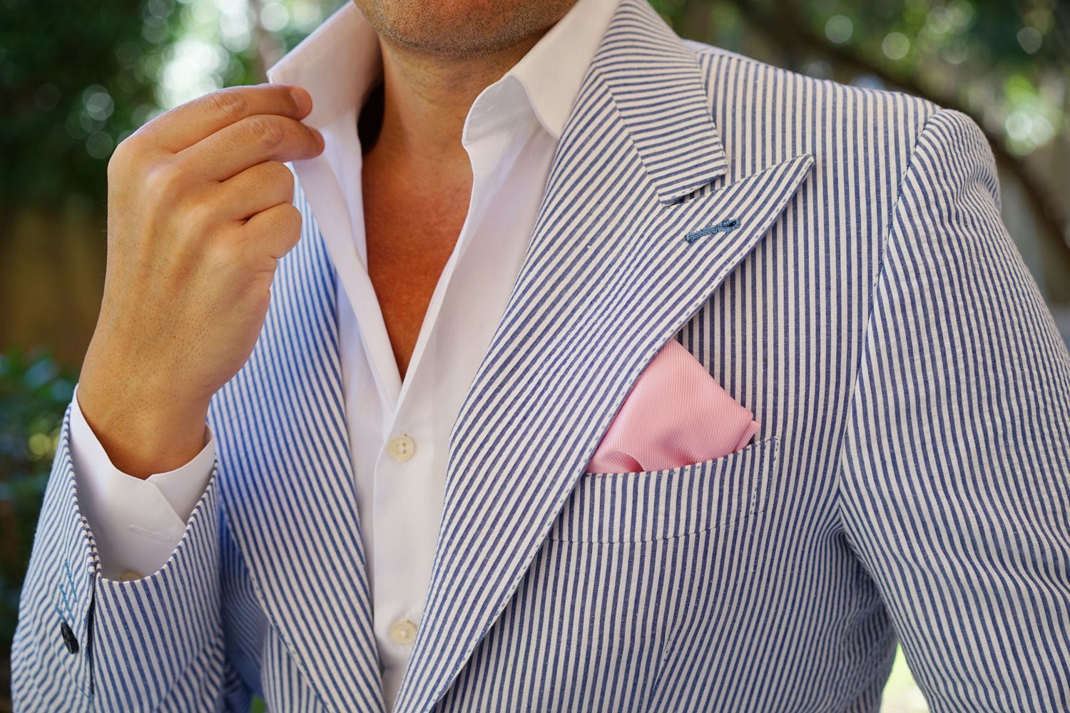 Flamingo Pink Twill Pocket Square