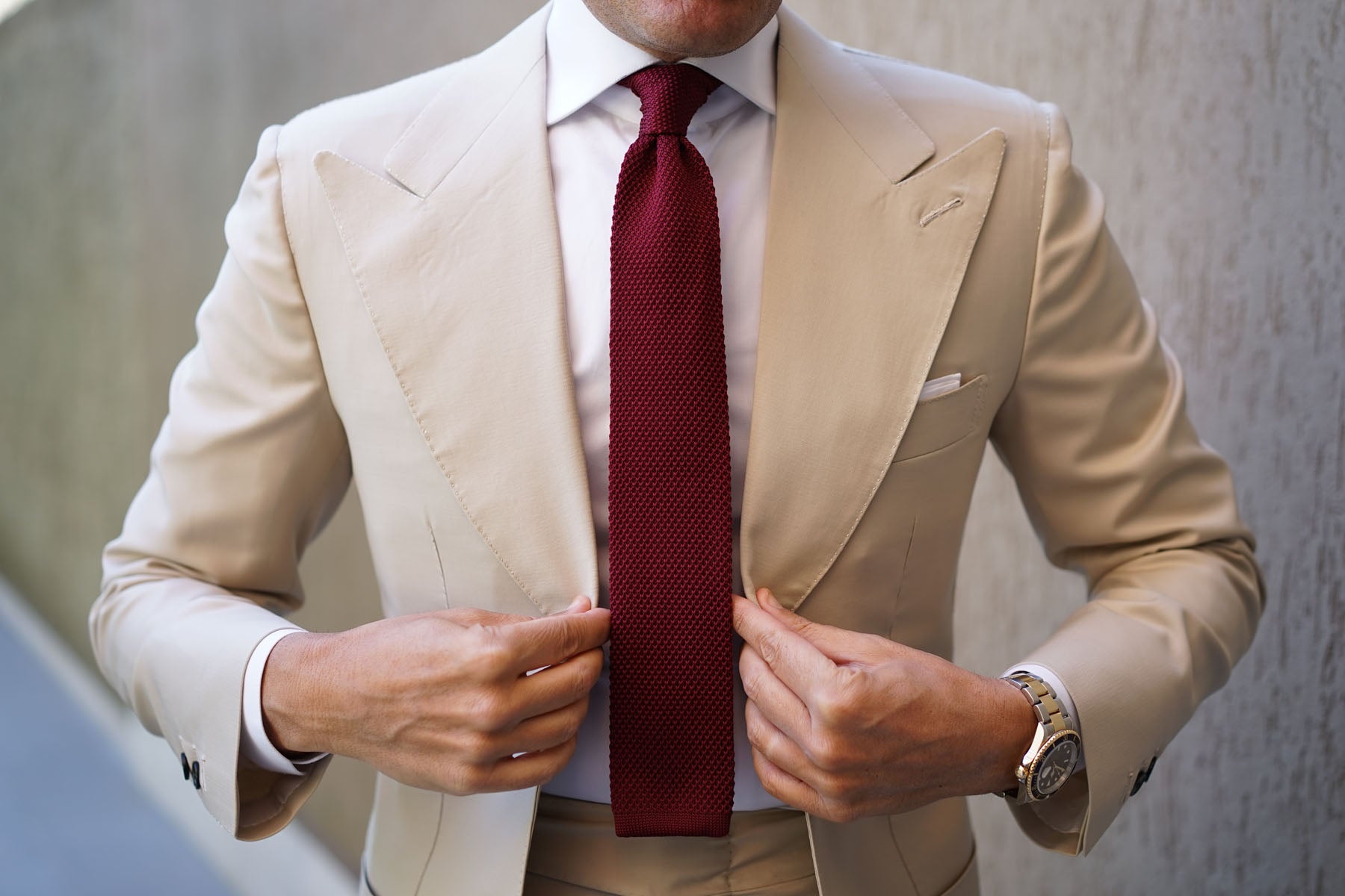 Gogo Burgundy Maroon Knitted Tie