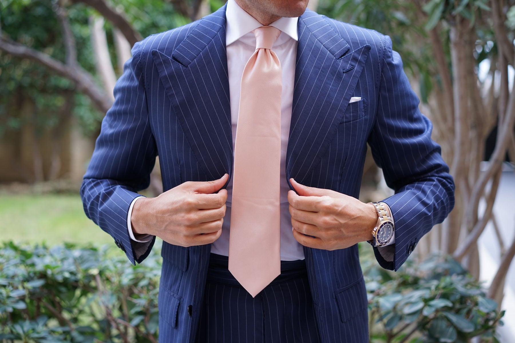 Peach Satin Necktie