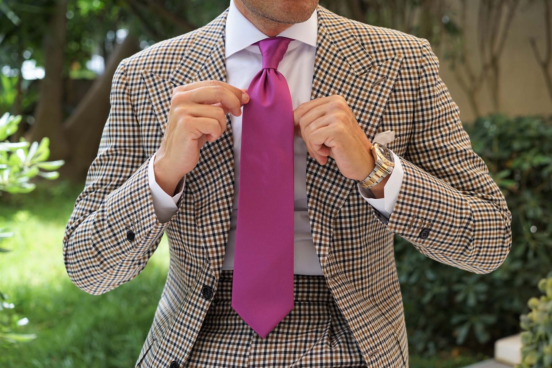 Wild Orchid Purple Weave Necktie