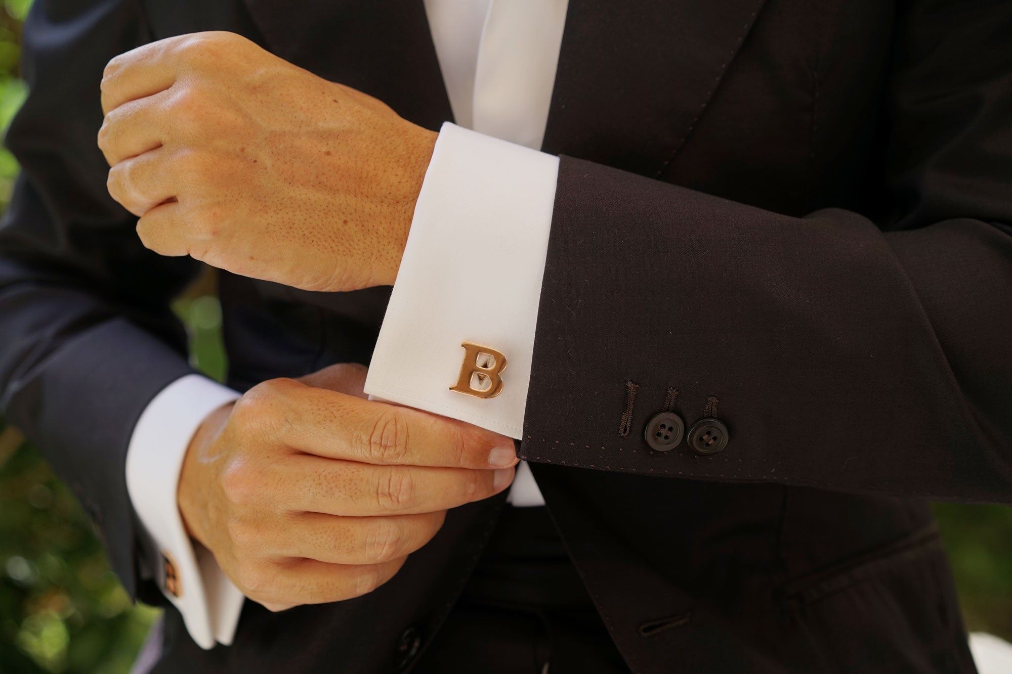 Rose Gold Letter B Cufflinks