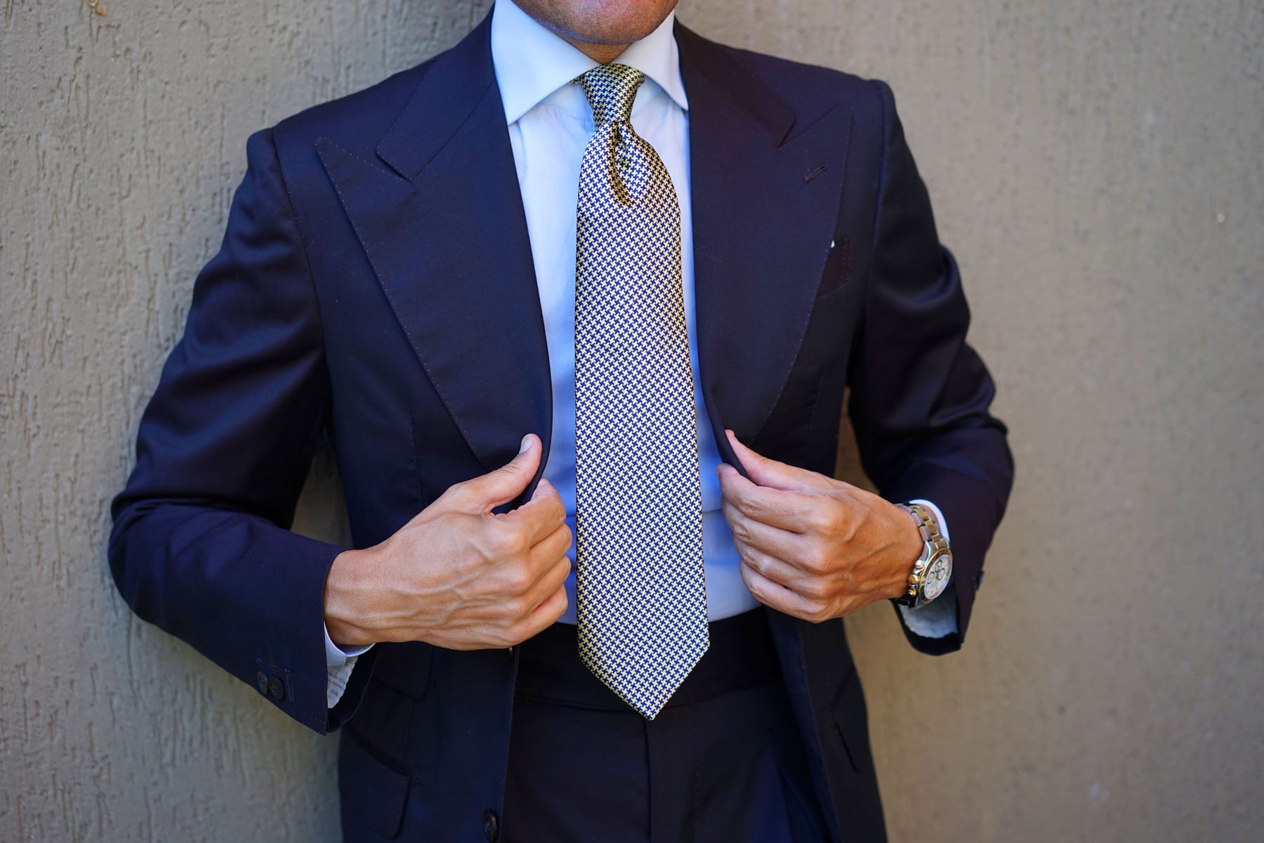 Yellow Houndstooth Tie