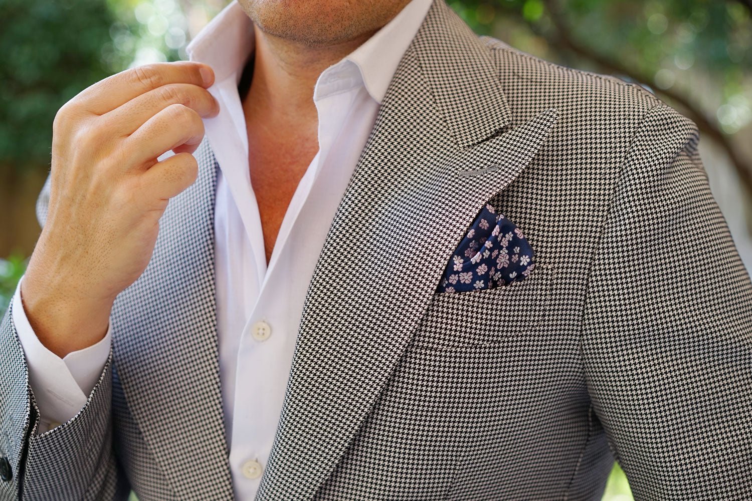 Aster Amellus Lilac Floral Pocket Square