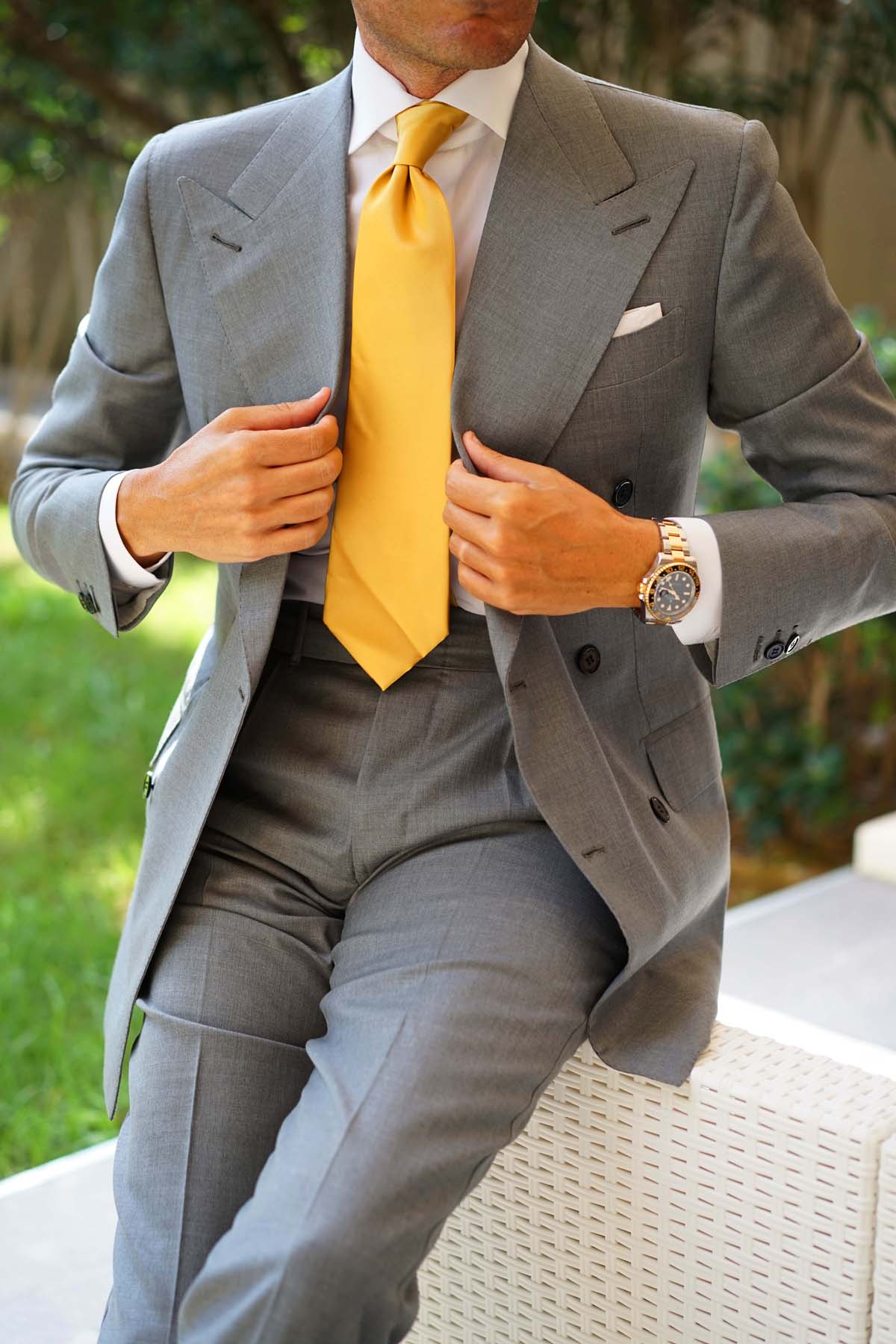 Gold Satin Necktie