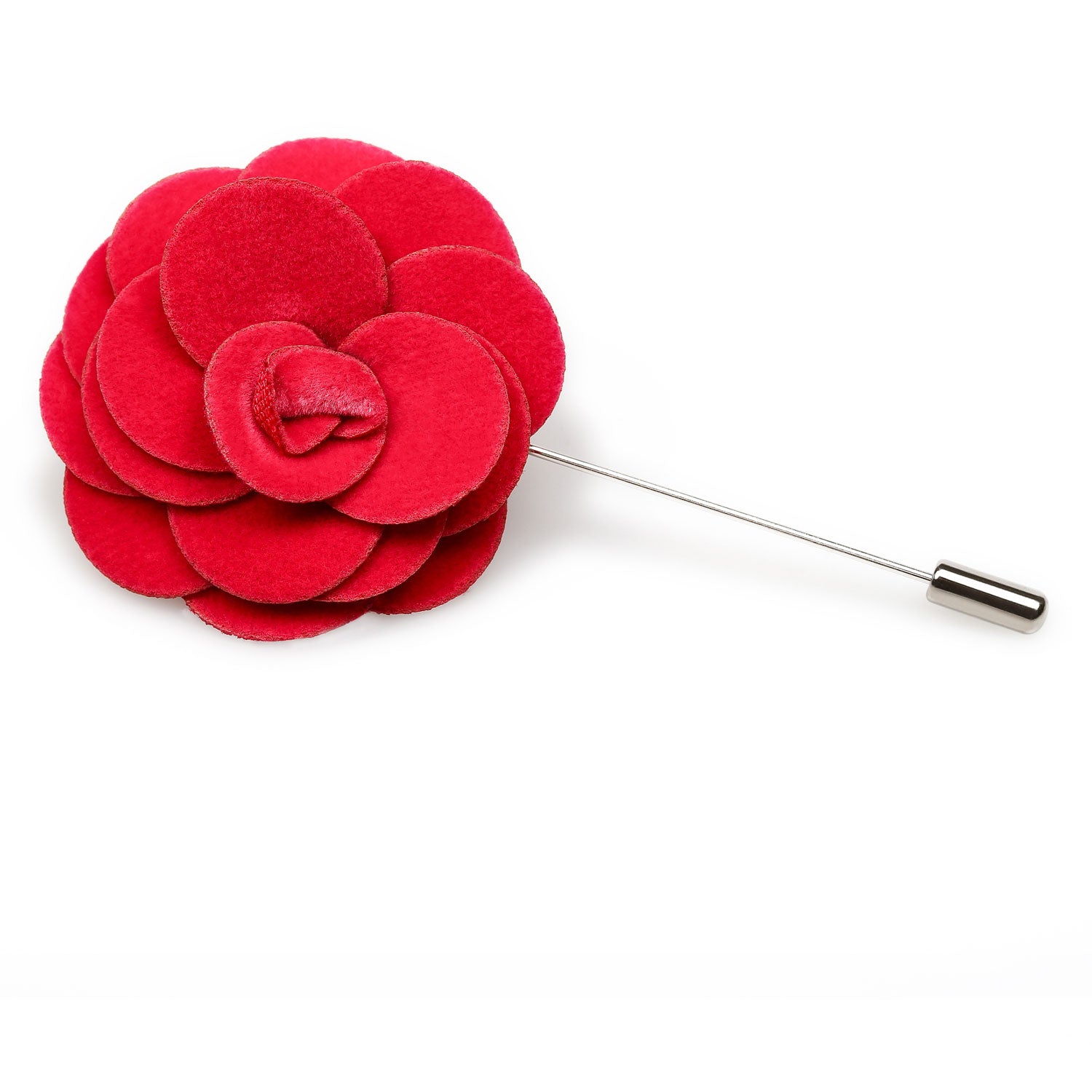 Lipstick Velvet Lapel Flower