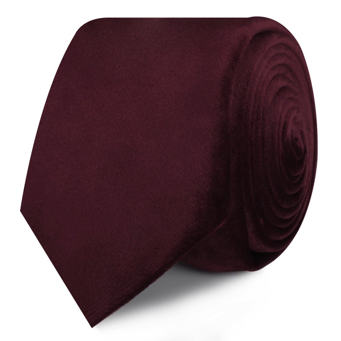 Bond Burgundy Velvet Skinny Tie