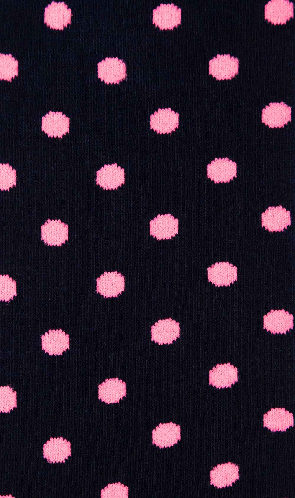 Midnight Blue on Pink Dot Socks