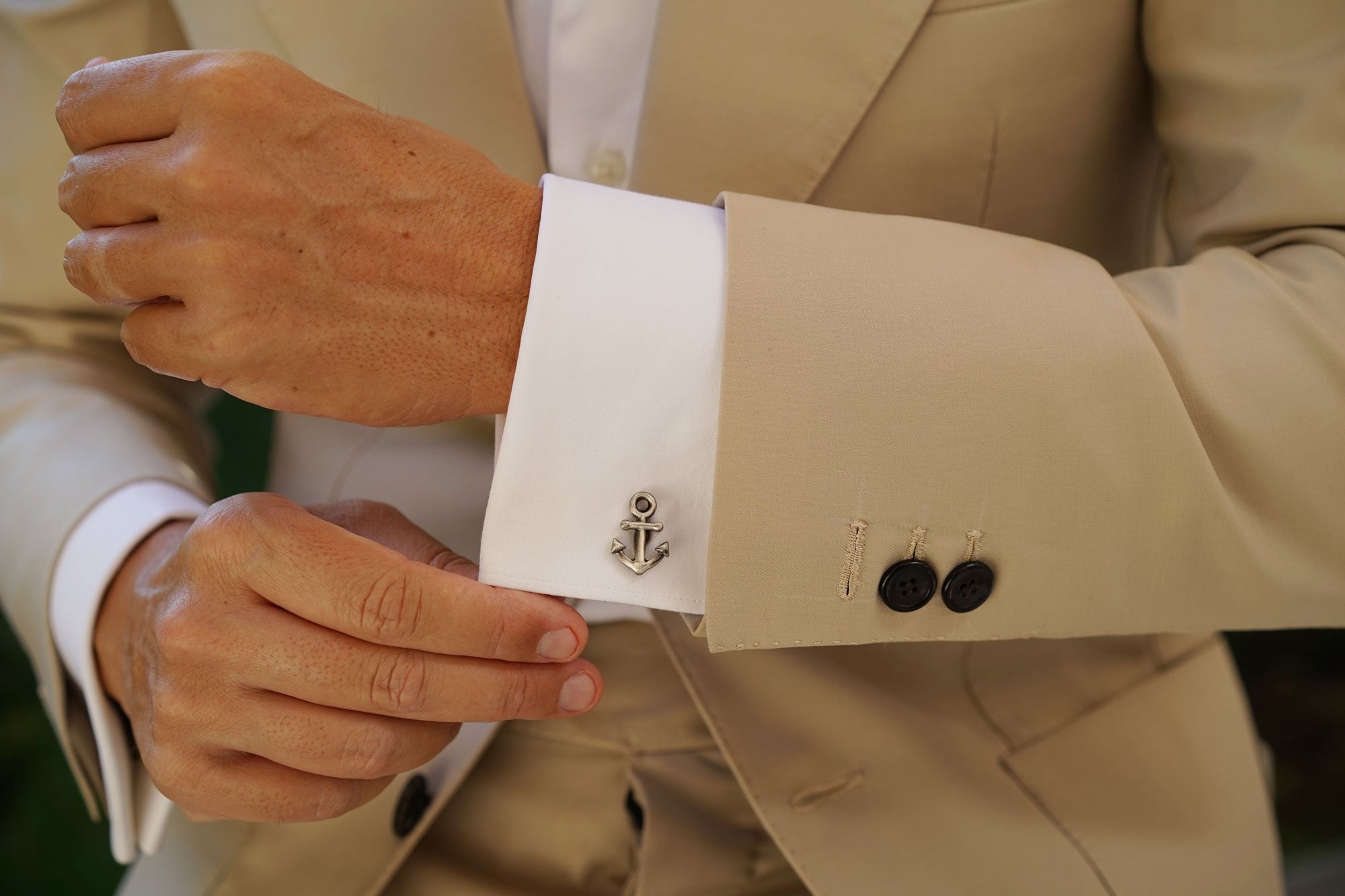 Antique Silver Anchor Cufflinks