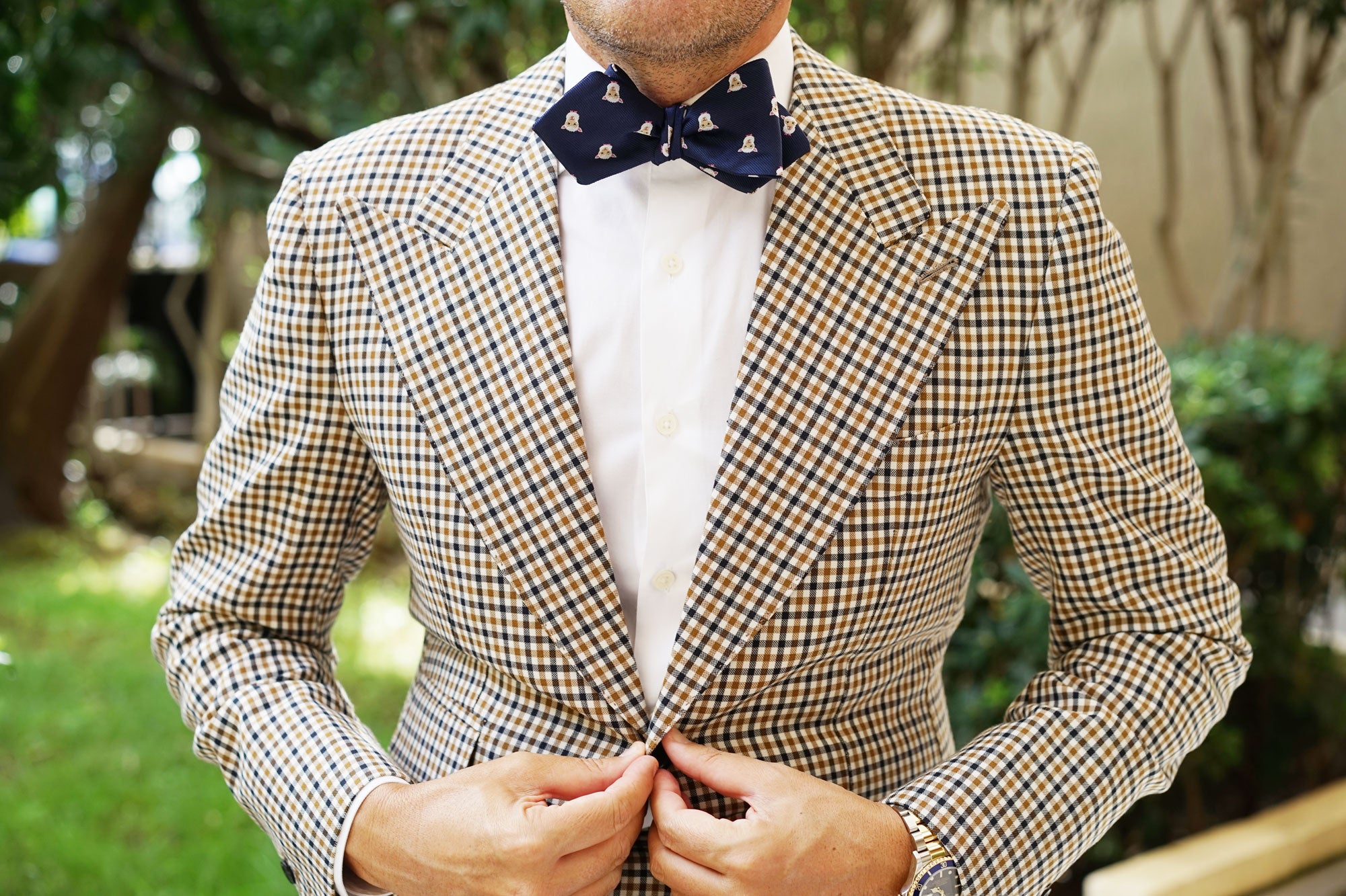 White Sheep Diamond Self Bow Tie