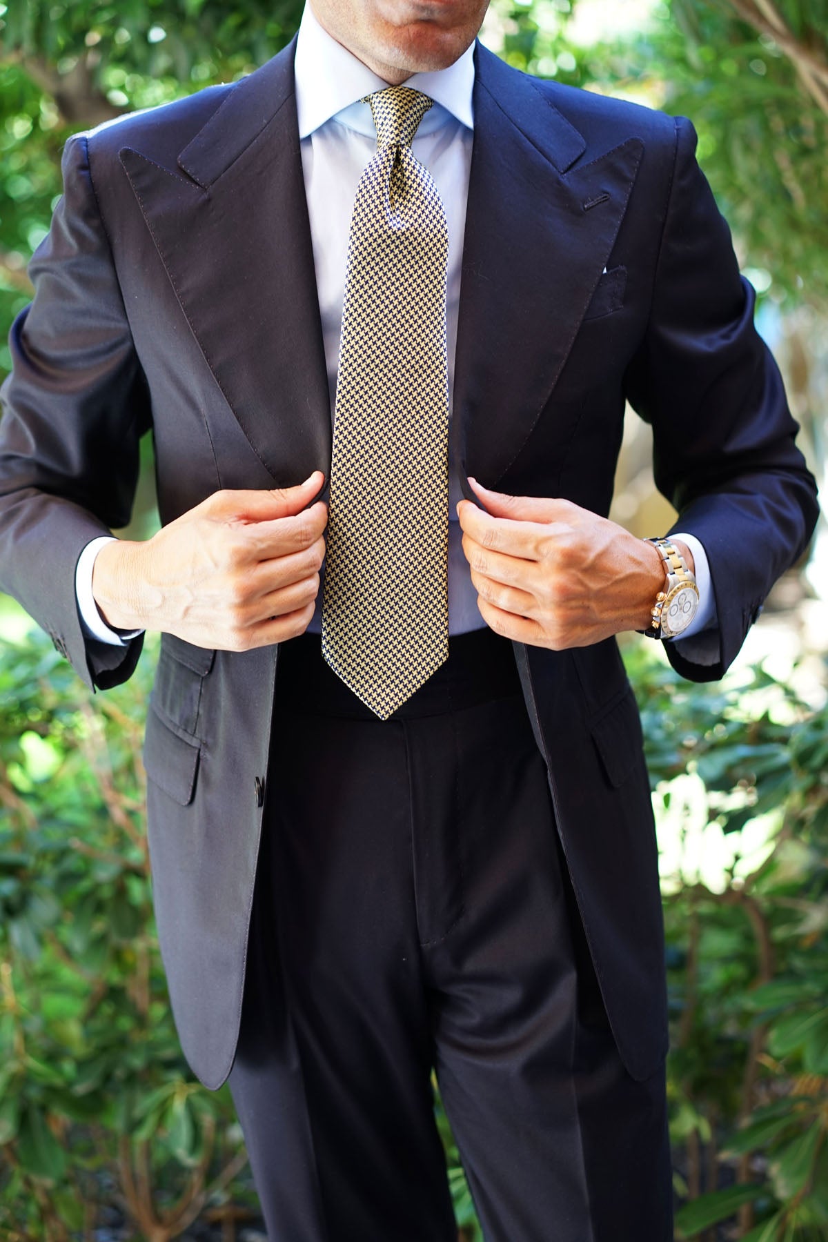 Yellow Houndstooth Tie