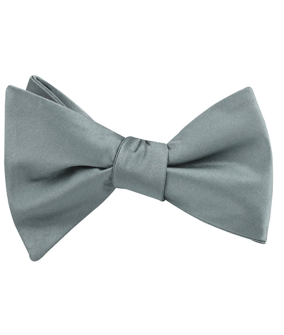 Silver Sage Satin Self Bow Tie