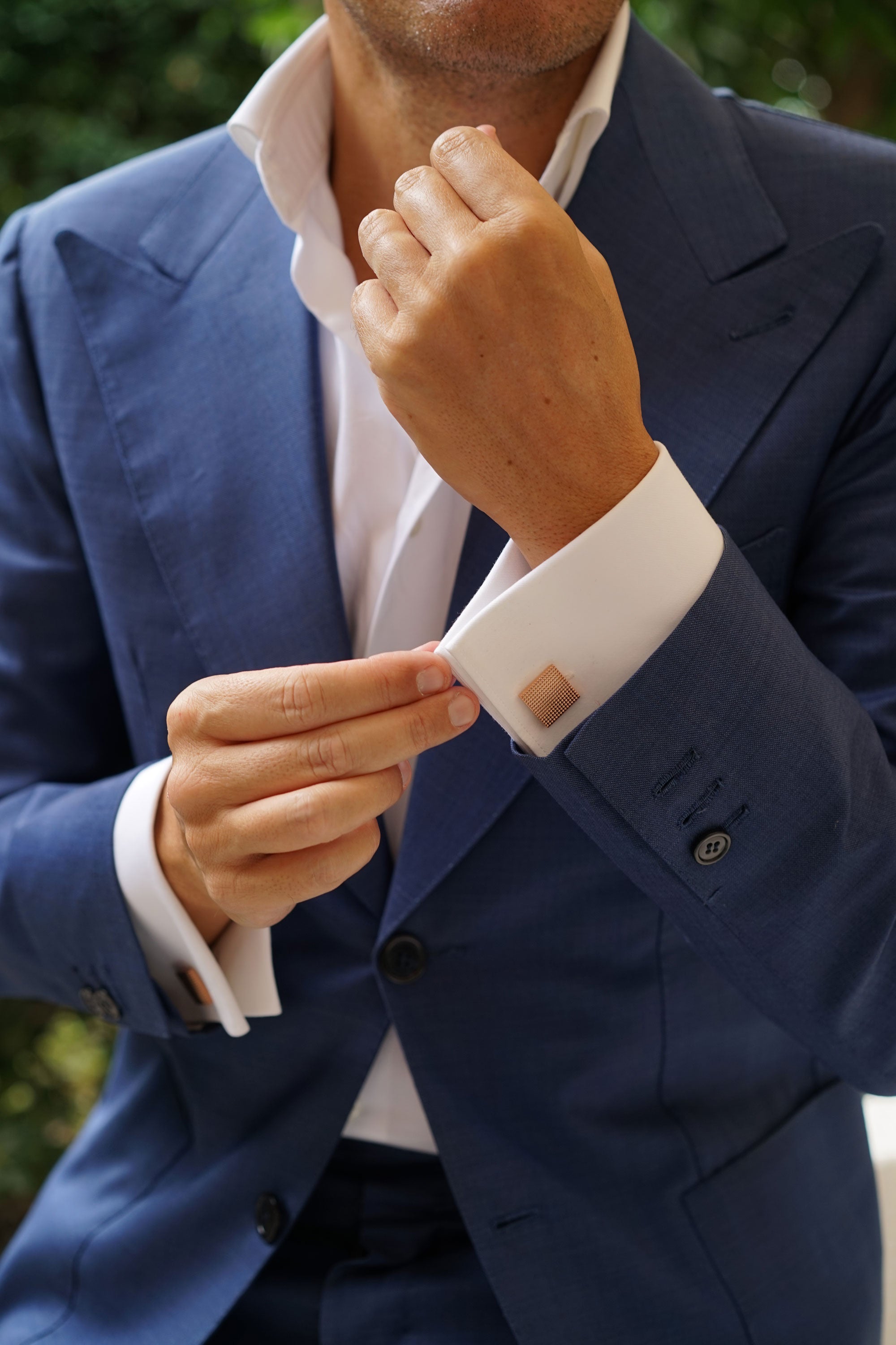 Square Studded Rose Gold Cufflinks