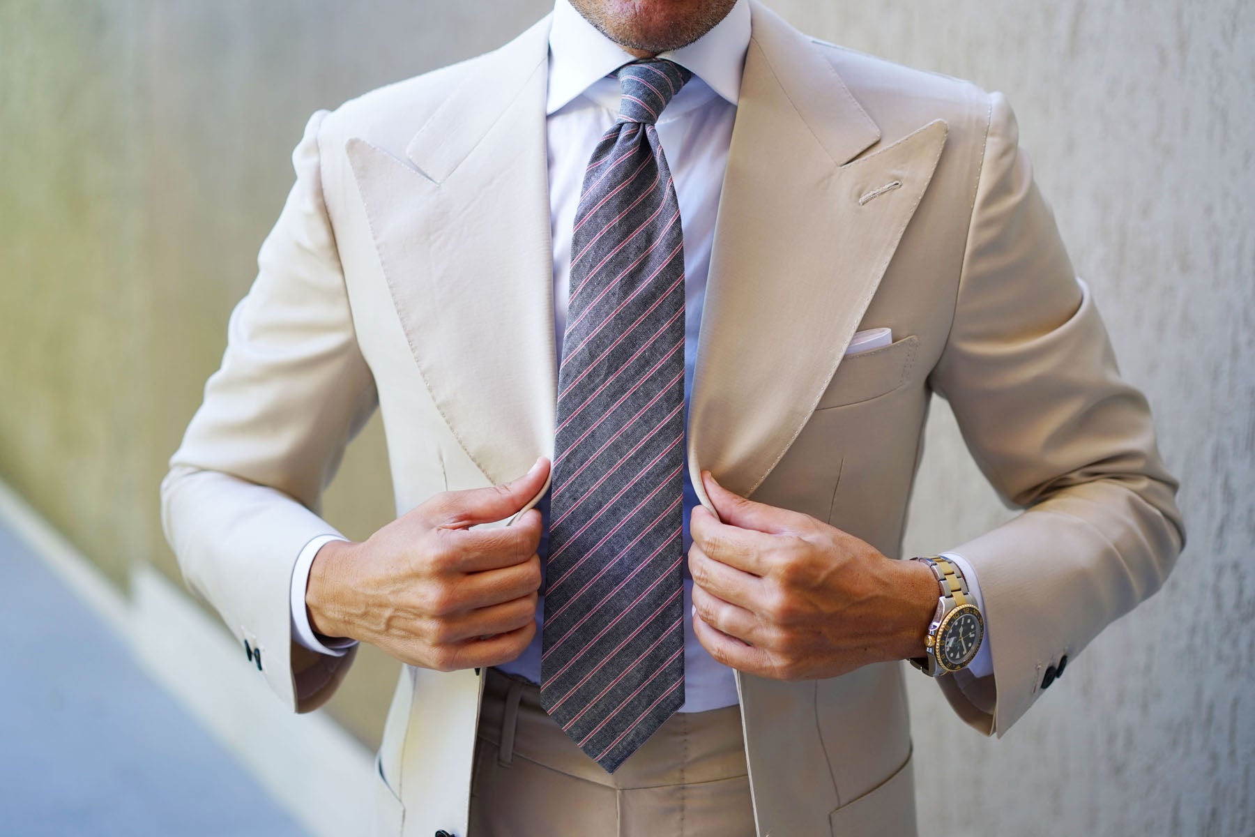 Cherry Red Pinstripe Tie