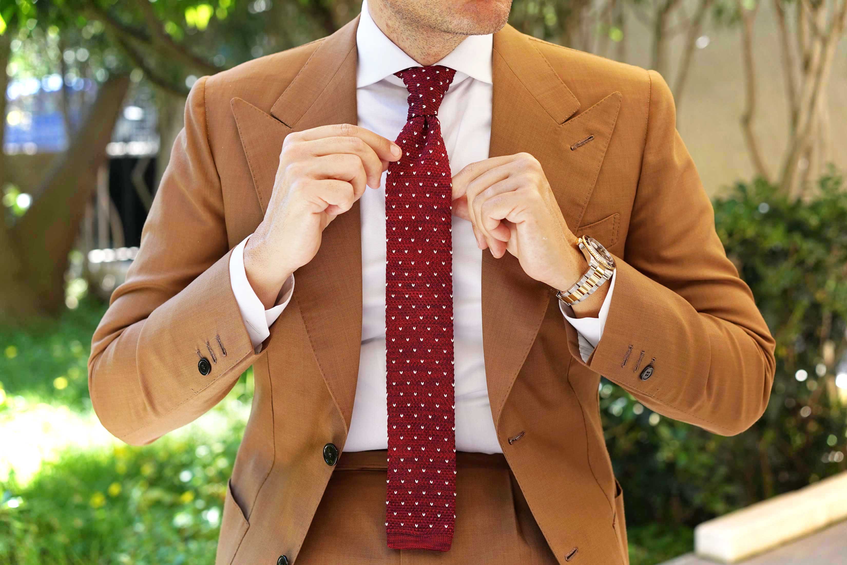 Augustus Caesar Maroon Knitted Tie