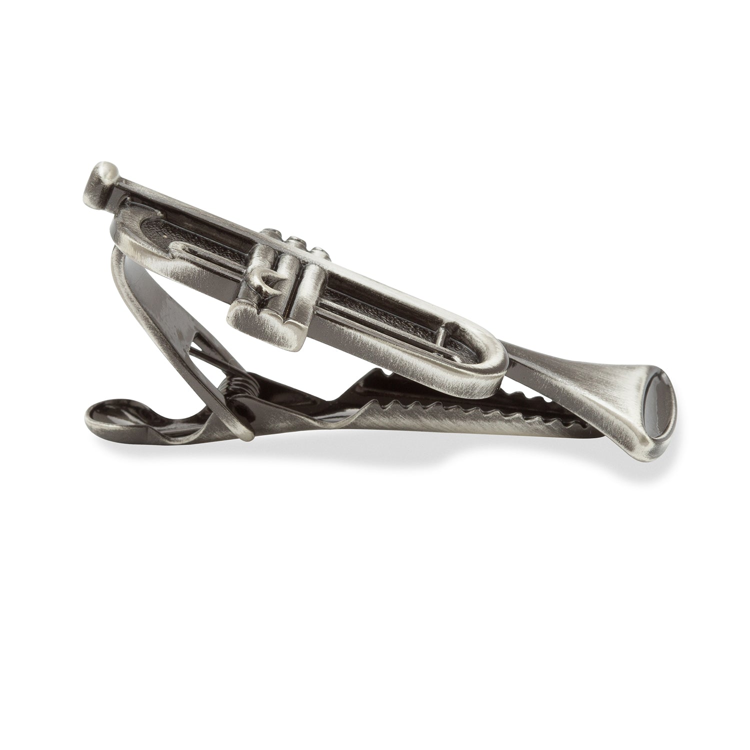 Antique Silver Trumpet Tie Bar