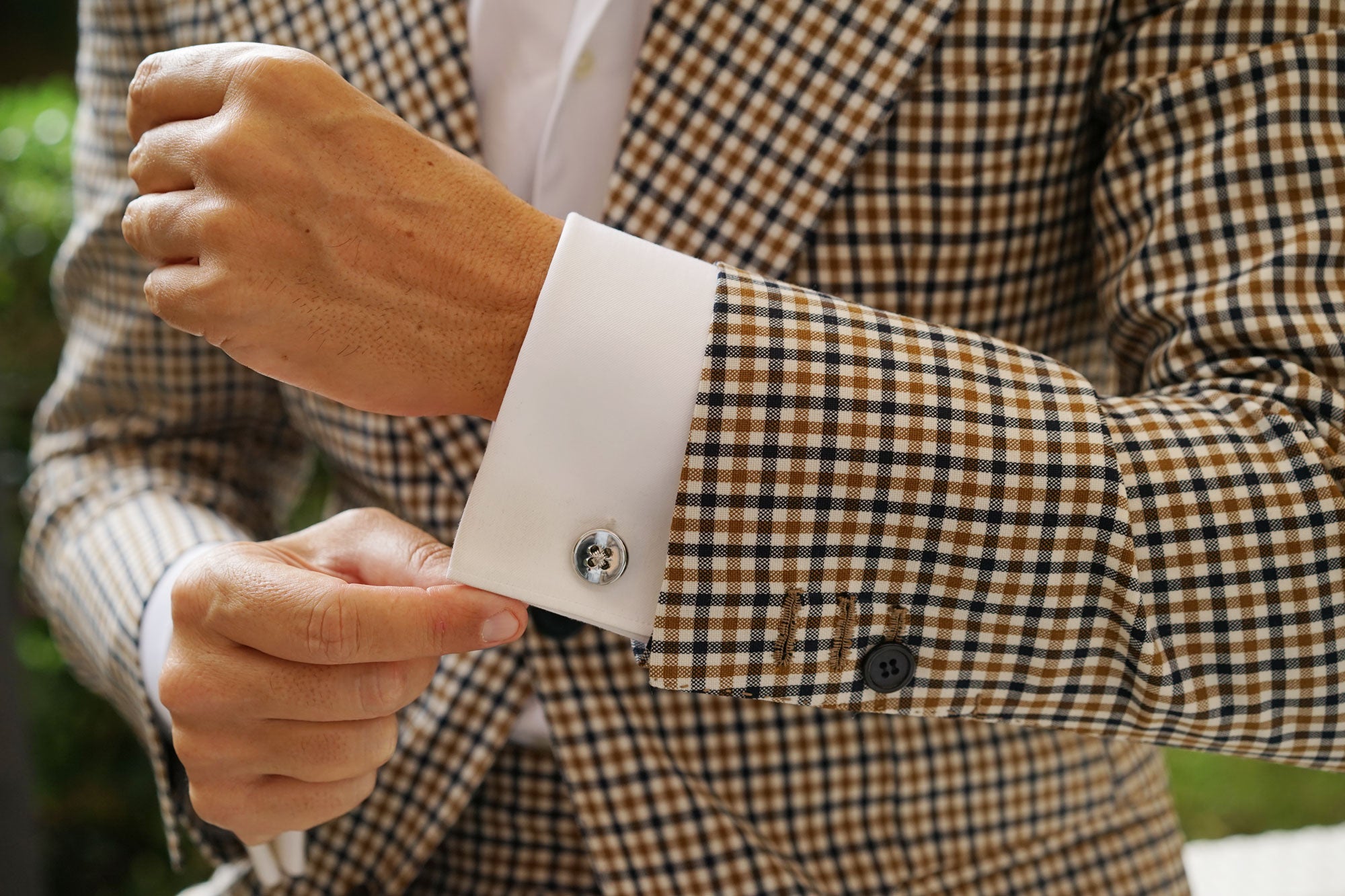 Silver Button Cufflinks