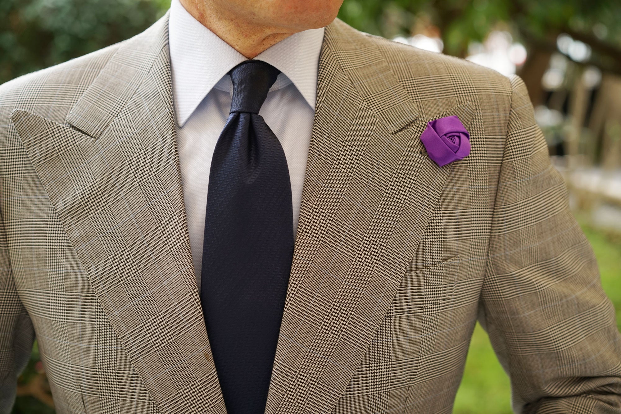 Purple Satin Rose Lapel Pin