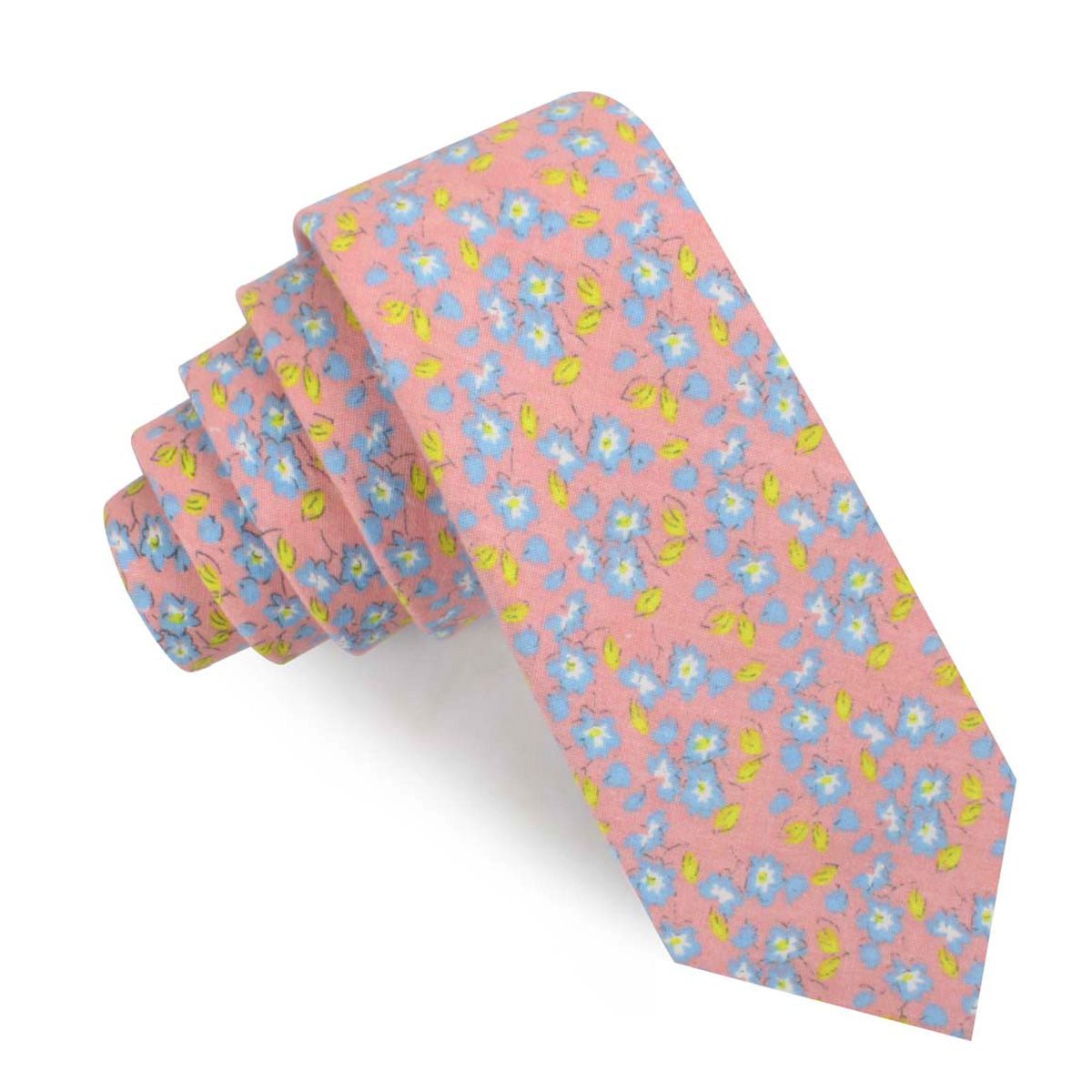 Isle of Skye Peach Floral Skinny Tie