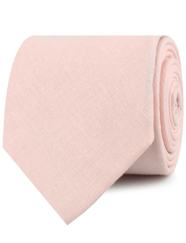 Blush Petal Pink Linen Necktie