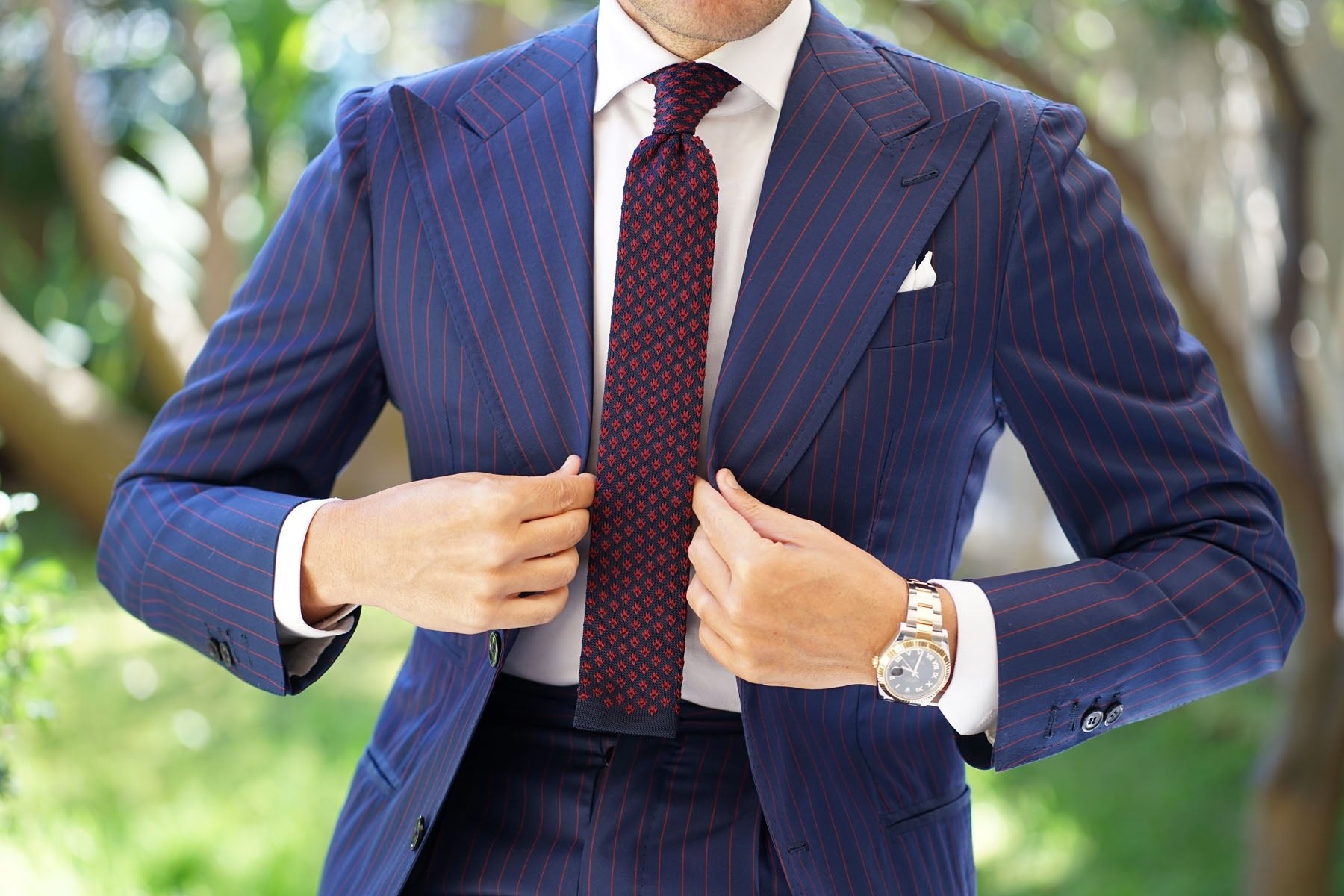 John D Rockefeller Maroon Knitted Tie