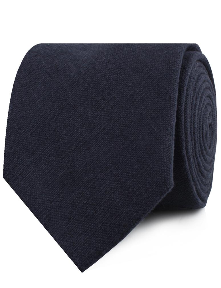 Baltic Sea Midnight Blue Linen Necktie