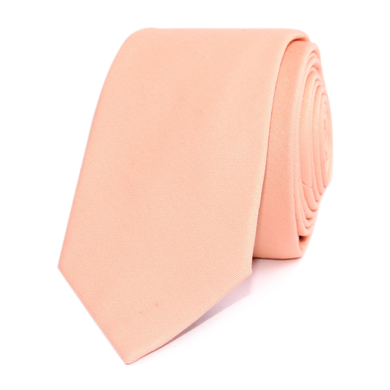 Peach Cotton Skinny Tie