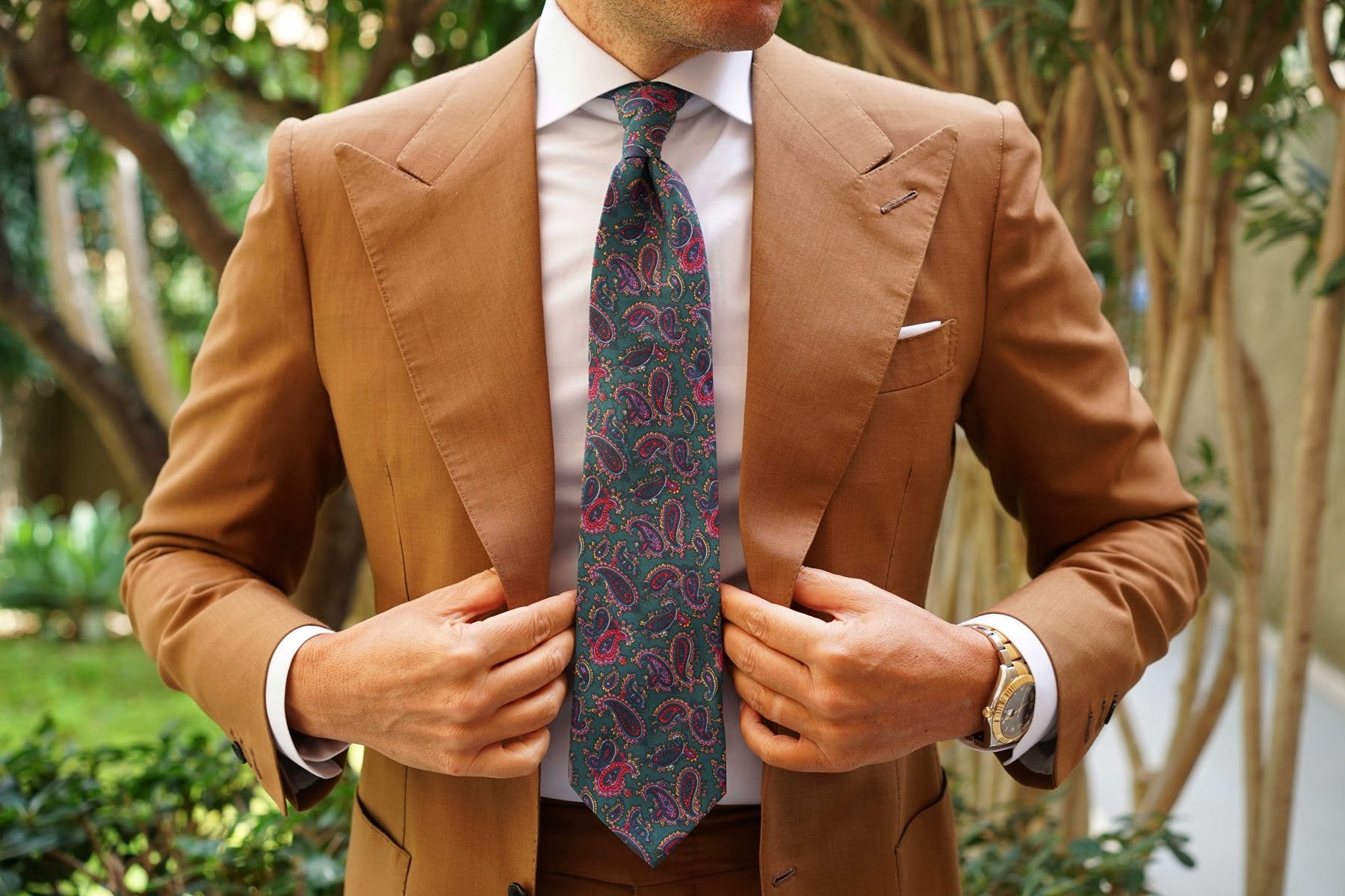 Hunter Green Isfahan Paisley Necktie