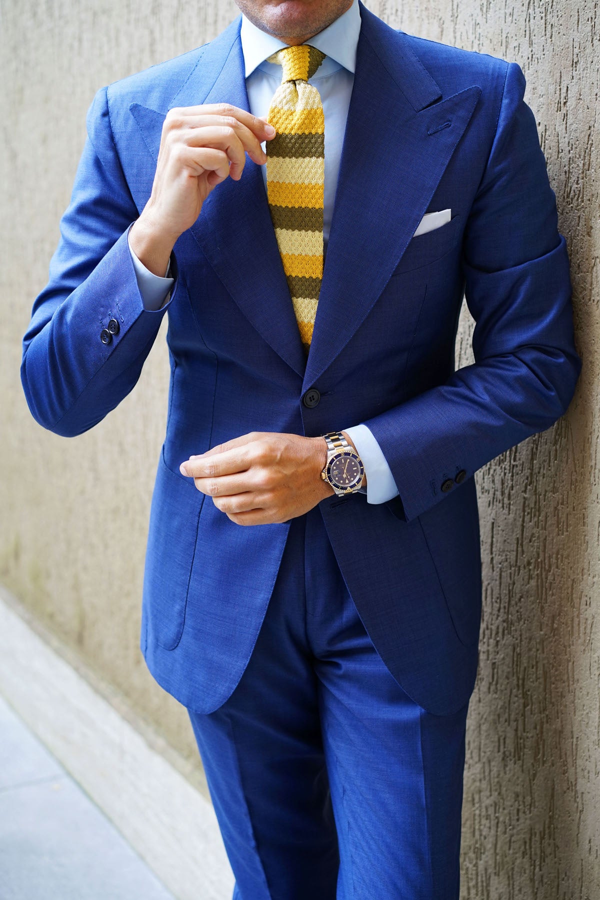 Three Shades of Yellow Knitted Tie