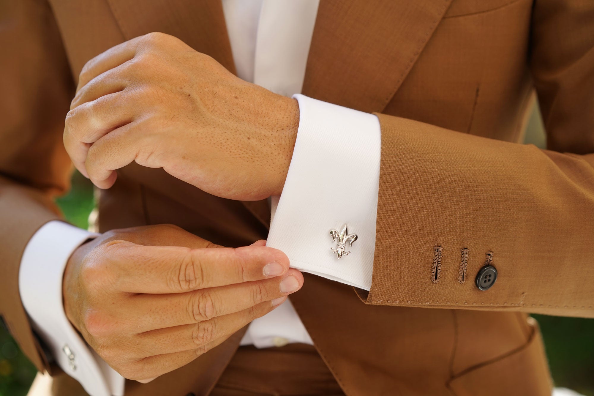 Fleur De Lis Silver Cufflinks