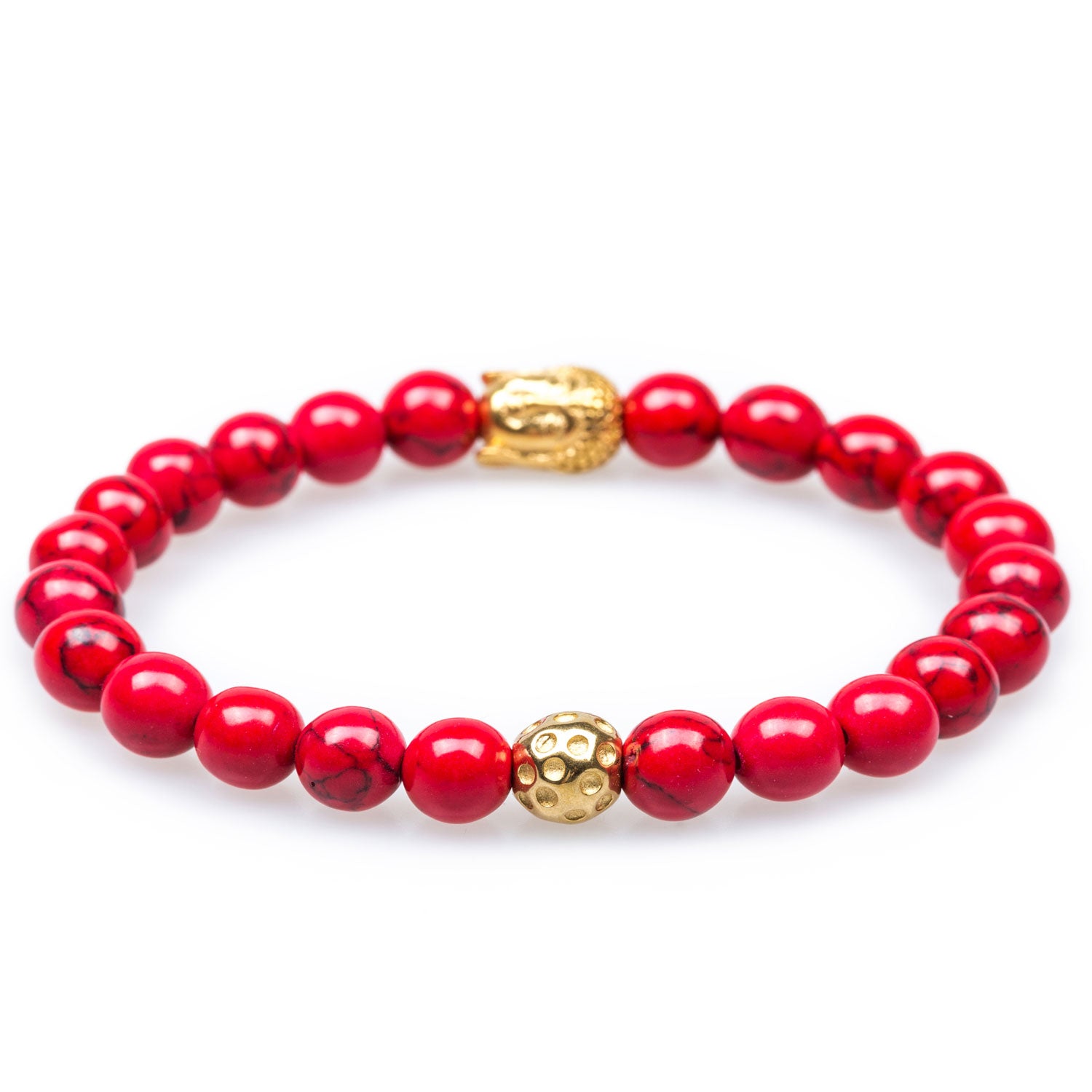 Kailash Red Turquoise Gold Buddha Bracelet