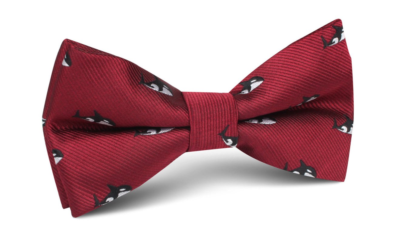 Burgundy Minke Whale Bow Tie