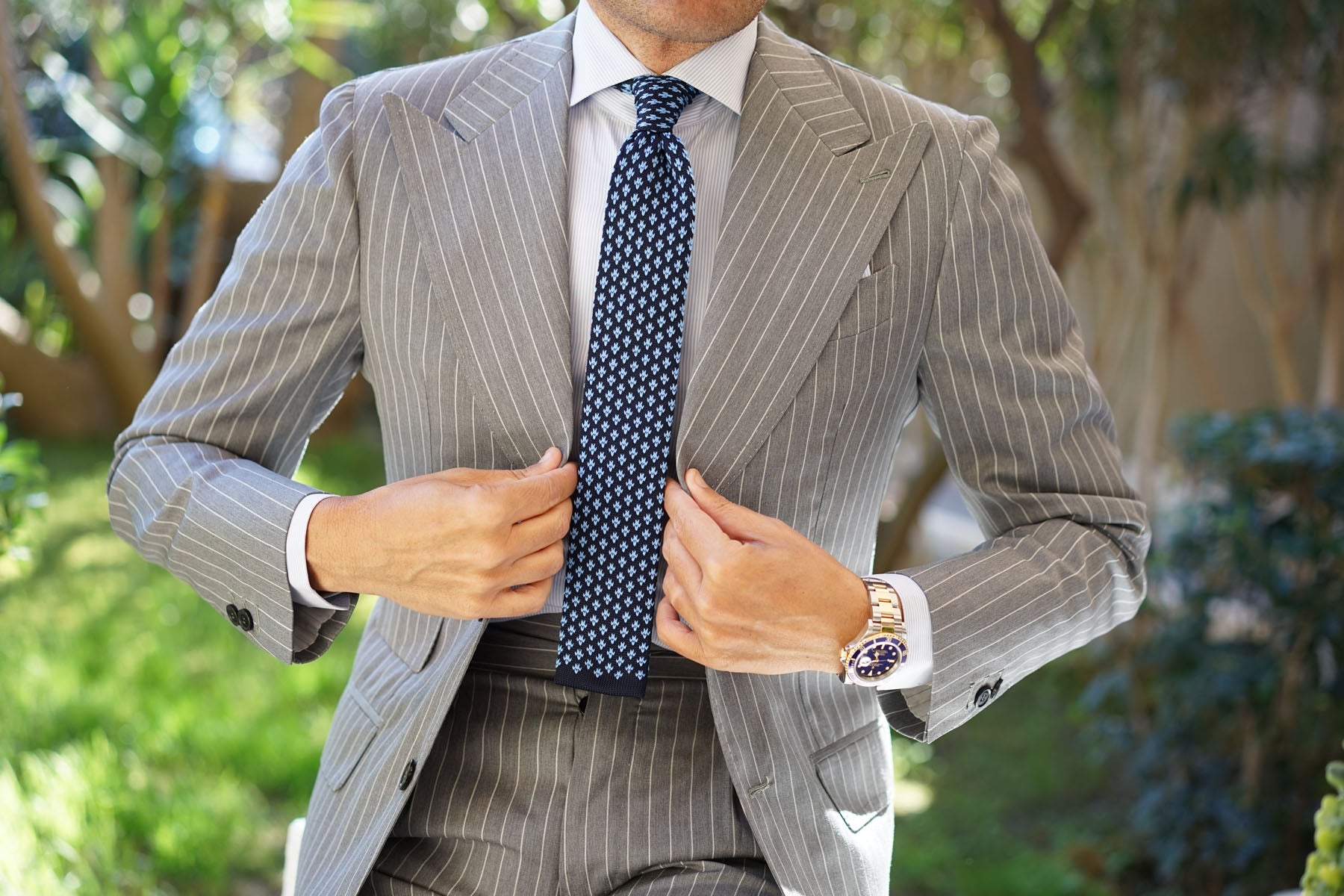 Blue Steel Knitted Tie