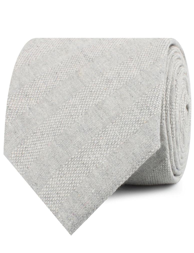 Capri Grey Tweed Striped Linen Necktie