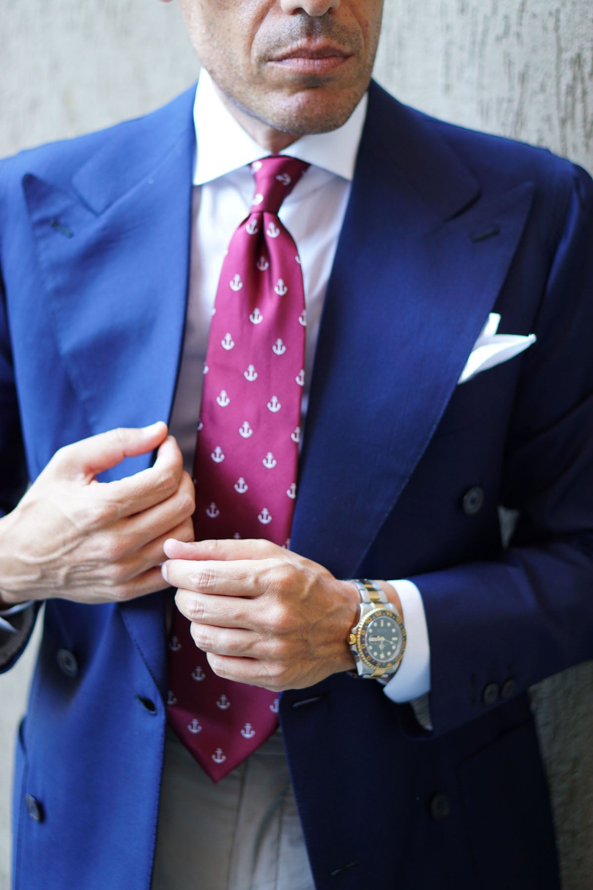 Burgundy Anchor Necktie