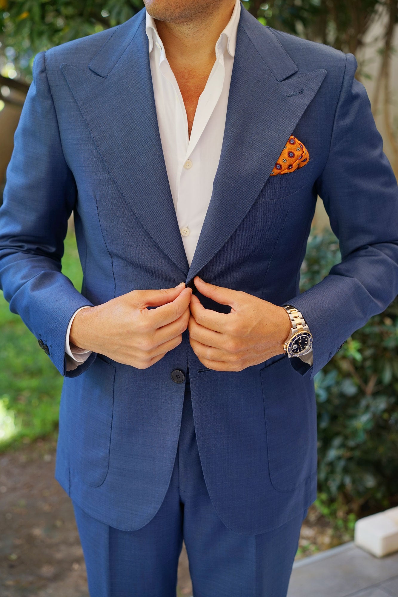 The Beer Baron of the Bronx Orange Wool Pocket Square