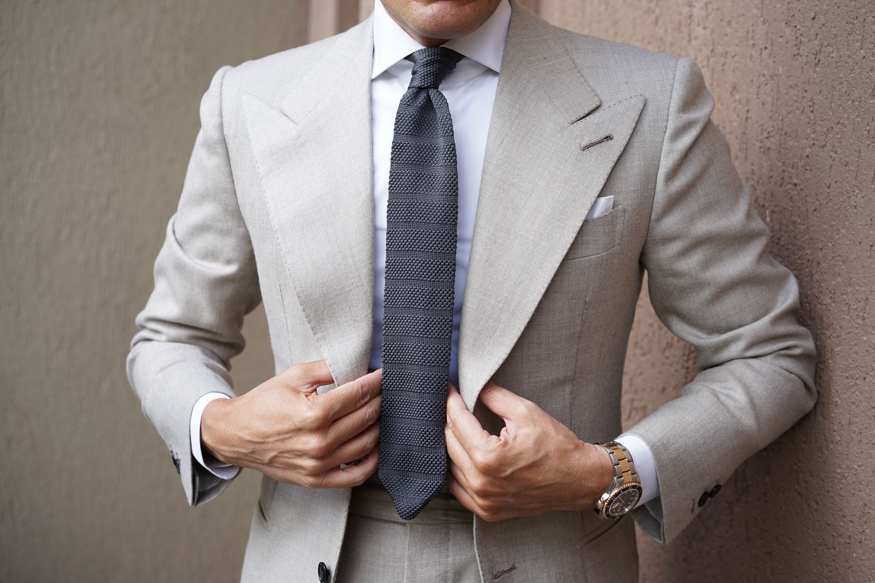 Alaskan Grey Knitted Tie