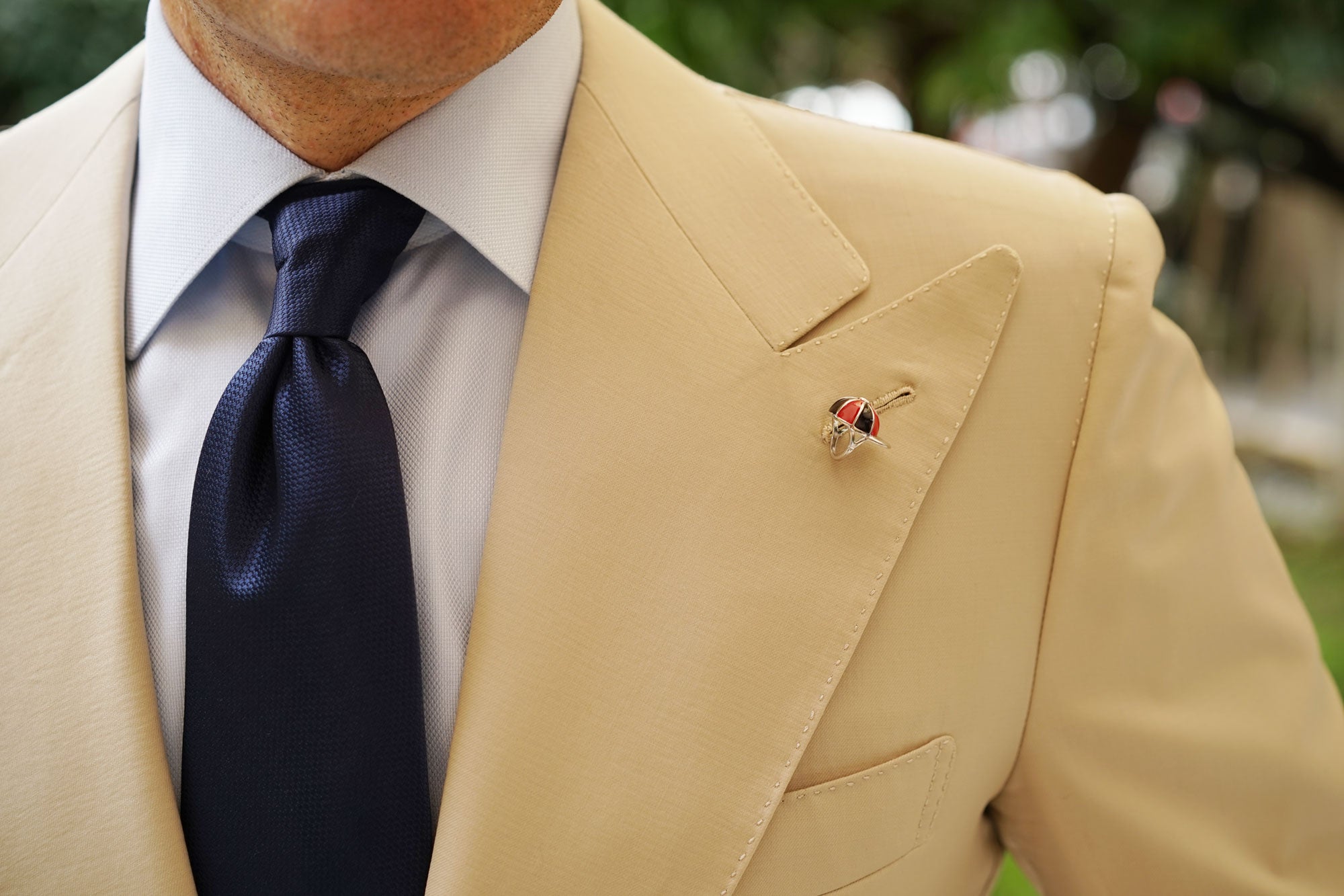 Red and Black Jockey Helmet Lapel Pin