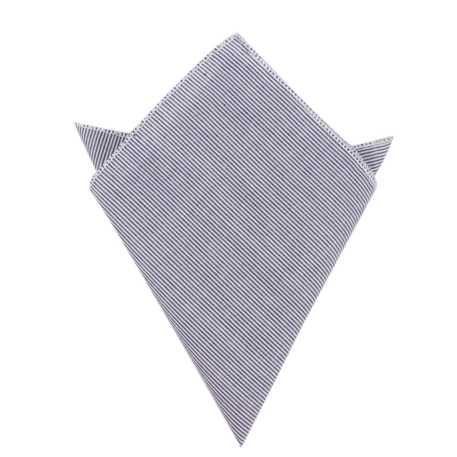 French Pinstripe Cotton Pocket Square