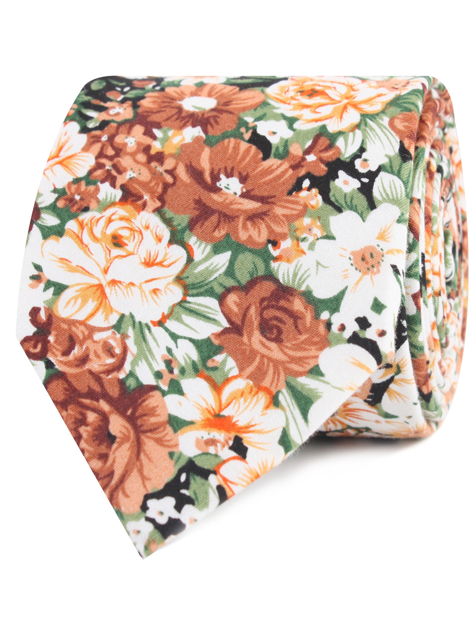 San Pietro Orange Floral Tie